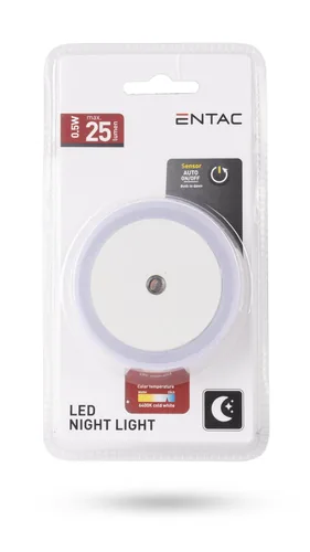 Entac Nachtlicht 0.5W Kreis CW White Dämmerungssensor