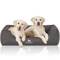 Knuffelwuff Hunde-Bett Leon Velour XL, 105 x 75 cm, Anthrazit - Breite: 75 cm - Länge: 105 cm - Detailfarbe: Anthrazit - Tierart: Hund - Produkttyp: Bett