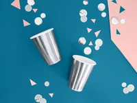 Partydeco Einwegbecher Uni 220 ml, 6 Stück, Silber - Produkttyp: Einwegbecher - Materialtyp: Papier - Material: Pappe - Detailfarbe: Silber - Verpackungseinheit: 6 Stück