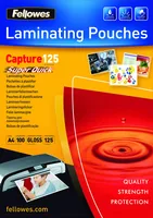Fellowes Laminierfolie Superquick A4, 125 µm, 100 Stück, Glänzend - Mediengewicht: 125 µm - Folien Anwendungsbereich: Heisslamination - Folien Effekt: Glänzend - Papierformat: A4 - Zubehörtyp: Laminierfolie