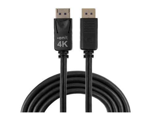 onit Kabel Basic DisplayPort - DisplayPort, 4K/60Hz, 2 m - Kabeltyp: Anschlusskabel - Videoanschluss Seite A: DisplayPort - Videoanschluss Seite B: DisplayPort - Detailfarbe: Schwarz - HDMI Standard: Keine Angabe - Display Port Standard: 1.2