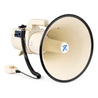 Vonyx Megaphon MEG150 - Nennleistung: 200 W - Prinzip: Aktiv - Einsatzgebiete: Schulen / Aulen - Sportstätte - Ausstattung: Volumenregler - Integrierter Sirenen-Sound - Aufnahme- und Wiedergabefunktion - Bluetooth Audio Streaming - USB Audio Streaming - I
