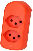 Max Hauri Abzweigstecker maxADAPTturn 2x Typ 13 - Detailfarbe: Orange - Schalter: 2 Schalter - Steckdosenanzahl: 2 - Ausstattung: drehbar 320° - Kinderschutz: Nein