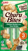 CIAO Churu Katzen-Snack Bites Huhn & Thunfisch, 3 x 10 g - Snackart: Leckerli - Tierbedürfnis: Kein besonderes Bedürfnis - Geschmacksrichtung: Fisch - Geflügel - Zertifikate: Keine Zertifizierung - Fleischsorte: Fisch - Huhn - Futtereigenschaft: Getreidef