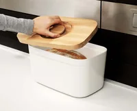 Joseph Joseph Bread Bin bread box Rectangular White Bamboo, Plastic