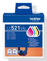 Brother LC521VAL cartuccia d'inchiostro 4 pz Originale Nero, Ciano, Magenta, Giallo