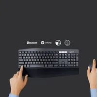 Logitech 920-008221 Tastatur Maus enthalten Universal RF Wireless + Bluetooth QWERTZ Deutsch Schwarz