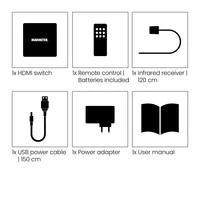 Marmitek Umschalter Connect 350 UHD 2.0 HDMI - Anzahl Eingänge: 5 × - Anzahl Ausgänge: 1 × - Anschluss Seite B: HDMI - Anschluss Seite A: HDMI