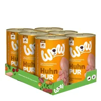 WOW Nassfutter Pur Huhn Single Protein, 400 g - Tierbedürfnis: Kein besonderes Bedürfnis - Geschmacksrichtung: Geflügel - Zertifikate: Keine Zertifizierung - Fleischsorte: Huhn - Futtereigenschaft: Getreidefrei - Ohne künstliche Zusätze - Single Protein -