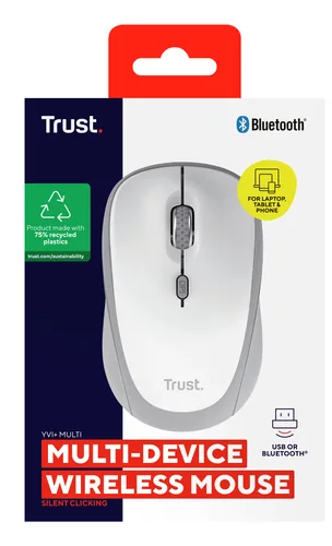 Trust Yvi+ Maus Universal Beidhändig RF Wireless + Bluetooth Optisch 1600 DPI