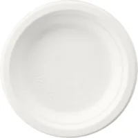 Duni Einwegteller Bagasse 15 cm 125 Stück, Weiss - Produkttyp: Einwegteller - Materialtyp: Pflanzliche Faser - Material: Zuckerrohrpulpe (Bagasse) - Detailfarbe: Beige - Weiss