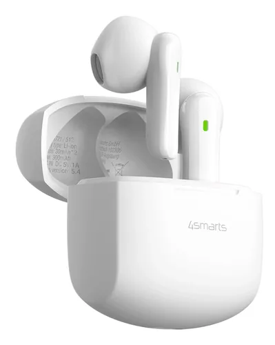 4smarts True Wireless In-Ear-Kopfhörer SkyBuds Air Weiss - Detailfarbe: Weiss - Kopfhörer Ausstattung: Anruf-Management - Ladeschale/Ladebox - Lautstärkeregelung - Mikrofon - Touch-Steuerung an der Ohrmuschel - Verbindungsmöglichkeiten: Bluetooth - Einsat