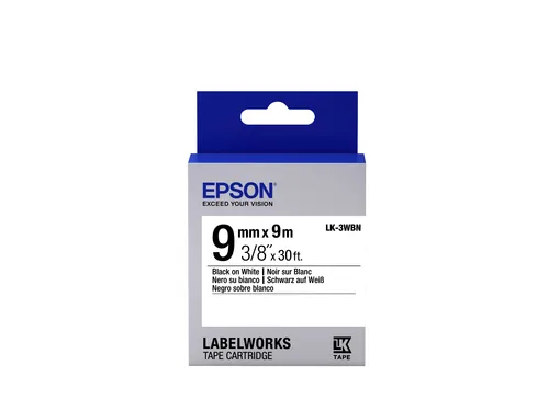 TAPE LK-3WBN STD BLK-/WHT 9/9 .