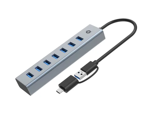 CONCEPTRONIC 7-Port Hub USB-A3.0-C Adap.->7xA3.0 o.Netz. gr