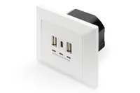 Digitus Socket with USB A & USB-CTM Ports, flush mounted