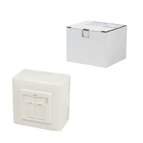 Logilink CAT 6A Auf und Unterputzdose vollgeschirmt RAL 901