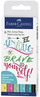 FABER-CASTELL Pitt Art Pen Handlettering 267116 Pastel 6 Stück