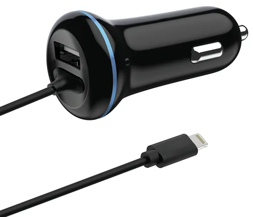 2GO USB-Kfz-Ladegerät 2400mA Lightning 1x USB 1,4m schwarz