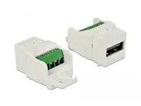 Delock Keystone-Modul USB 2.0, Buchse-Terminalblock Weiss - Modultyp: Keystone - Anschluss Front: Buchse USB A - Anschluss Rück: Terminalblock - Medientyp: USB - Schirmung: Nein - Verpackungseinheit: 1 Stück