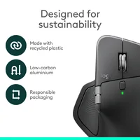 Logitech Maus MX Master 4 for Business - Maus-Typ: Business - Bedienungsseite: Rechtshänder - Maus Features: Logi Bolt-Empfänger - Detailfarbe: Graphit - Schnittstelle: Bluetooth - Verbindungsart: Kabellos