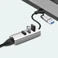 Logilink USB 3.2 Gen 1 HUB, 3x USB-A, 1x RJ45, silber