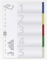 DURABLE Ordnerregister PP blanko5-fbg f A4 5 Blatt
