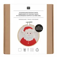 Rico Design Bastelset Stickpackung Vorgezeichnet, Portrait Santa 10 cm - Produkttyp: Bastelsets - Detailfarbe: Mehrfarbig