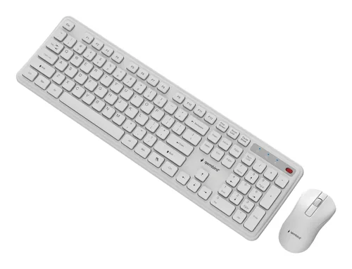 Gembird Slim Pro Business wireless desktop set, white, US layout