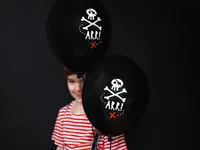 Partydeco Luftballon Piraten 30 cm, 6 Stück, Schwarz - Packungsgrösse: 6 Stück - Grösse: 30 cm - Produkttyp: Luftballon - Motiv: Piraten - Detailfarbe: Schwarz - Material: Naturkautschuk