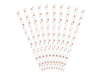 PartyDeco SPP7M-019RJ disposable drinking straws 10 pc(s) Rose gold, White