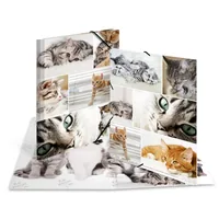 HERMA Gummibandmappe A4 Katzen, Karton, mit Innendruck - Typ: Gummibandmappe - Ausstattung: Innendruck - Gummiband - Detailfarbe: Hellgrau - Material: Karton