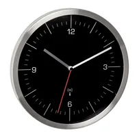 TFA Dostmann Funk-Wanduhr Schwarz - Form: Rund - Detailfarbe: Silber - Schwarz - Uhrtyp: Analog - Funksignal: Ja - Funktionen: Zeit - Detailmaterial: Edelstahl