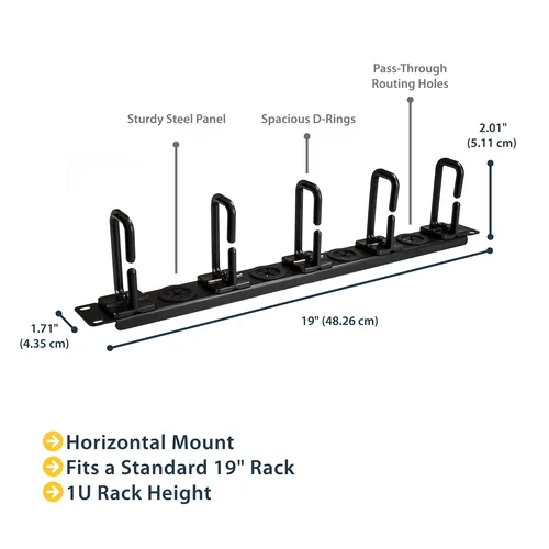 SERVER RACK CABLE MNMGT. 1HE 482.6X102X44.5MM