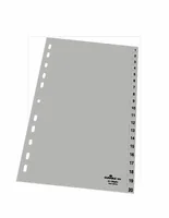 DURABLE Register A4 1-20, Hoch, Grau - Einteilung: 1-20 - Überbreite: Nein - Material: Polypropylen (PP) - Detailfarbe: Grau