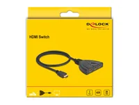 DeLOCK HDMI Switch 3 x HDMI in to 1 x HDMI out 8K 60 Hz with integrated cable 60 cm