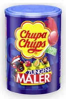 Chupa Chups Lutscherdose Zungenmaler 100 Stück - Produkttyp: Lutschbonbons - Nährwertangabe pro: 100 g - Energiegehalt (in kj): 1649 KJ - Energiegehalt (in kcal): 388 Kcal - Fett: 0 g - Gesättigte Fettsäuren: 0 g