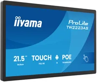 iiyama Touch Display ProLite TW2223AS-B3P Projiziert-kapazitiv - Energieeffizienzklasse: Keine - Detailfarbe: Schwarz - Bildschirmdiagonale in Zoll: 21.5  - Auflösung: 1920 x 1080 (Full HD) - Schnittstellen: 3.5 mm Klinke - Bluetooth - HDMI - RJ-45 (LAN) 