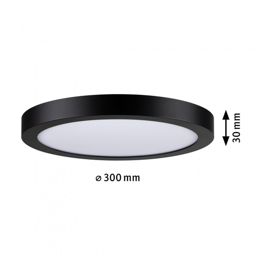 Paulmann LED Panel Abia rund 300 mm Schwarz - Leuchten Kategorie: Deckenleuchte - Betriebsart: Netzbetrieb - Lampensockel: LED fest verbaut - Farbtemperatur Kelvin: 2700 K - Dimmbar: nicht dimmbar - Farbwiedergabeindex CRI: 80