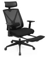 Songmics Bürostuhl mit ausziehbare Fussstütze Schwarz - Produkttyp: Bürostuhl - Material Bezug: Mesh-Netzstoff - Armlehnen: Ja - Material Fuss: Metall - Rückenart: Netzrücken - Rollenart: Universalrollen