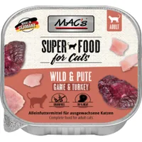 MAC's Vetcare Nassfutter Cat Wild und Pute 100 g - Tierbedürfnis: Verdauung - Magen & Darm - Lebensphase: Adult (1-7 Jahre) - Produkttyp: Alleinfutter - Packungsgrösse: 100 g - Fleischsorte: Pute - Rind - Wild - Tierart: Katze