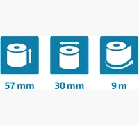 Exacompta Thermo-Papierrolle Safe Contact 57 mm, 20 Stück - Drucktechnik: Thermodirektdruck - Zubehörtyp: Papierrollen
