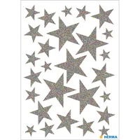 HERMA Stickers stars silver, glittery