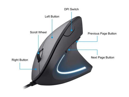 Equip Ergonomische Maus USB-A Stecker 1.80m Rechts schwarz