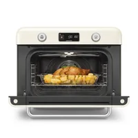 SMEG Backofen COF01CREU 30 l, Cream - Funktionen: Air-Fry - Auftauen - Backen - Dampf - Dampfgaren - Garen - Grill - Ober-/Unterhitze - Umluft - Warmhalten - Ausstattung: Backblech - Gitterrost - Innenbeleuchtung - Kindersicherung - Timer-Funktion - Uhr / Zeitanzeige - Breite: 50 cm - Höhe: 40 cm - Tiefe: 51 cm - Detailfarbe: Cream - Crème
