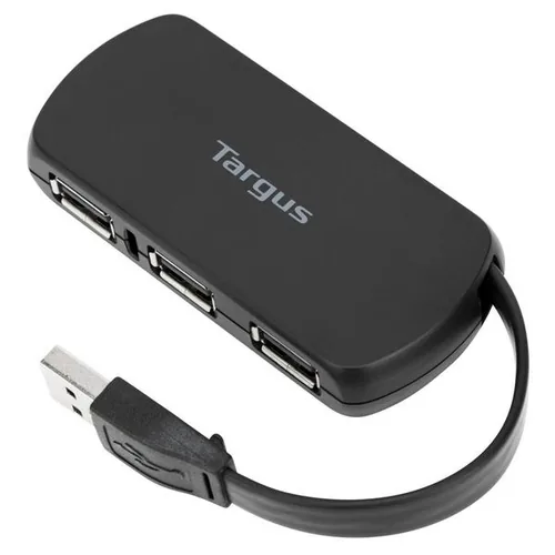 Targus USB-Hub ACH114EU - Stromversorgung: USB - Anzahl Ports: 4 - Detailfarbe: Schwarz - USB Standard: 2.0 (480 Mbps) - USB Anschluss 2 (Endgerät): USB-A - USB Anschluss 1 (Quelle): USB-A