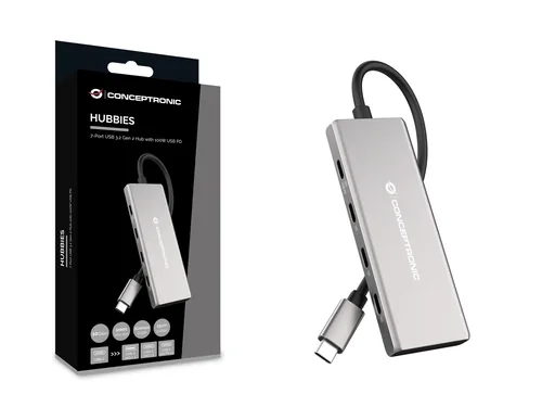 Conceptronic HUBBIES17G 7-Port USB 3.2 Gen-2 Hub, 10Gbps