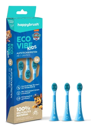 happybrush Zahnbürstenkopf EcoVibe Kids 3 Stück - Zahnbürsten-Art: Schallzahnbürste - Verpackungseinheit: 3 Stück