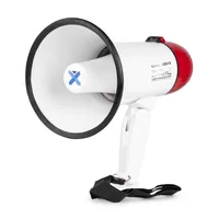Vonyx Megaphon MEG018 - Nennleistung: 18 W - Prinzip: Aktiv - Einsatzgebiete: Schulen / Aulen - Sportstätte - Ausstattung: Volumenregler - Integrierter Sirenen-Sound - Aufnahme- und Wiedergabefunktion - Anwendungsbereich: Live / Bühne - Aerobic / Fitness 