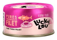 Lucky Lou Extra Food Thunfischfilet in Sud, 70 g - Tierbedürfnis: Kein besonderes Bedürfnis - Geschmacksrichtung: Fisch - Zertifikate: Keine Zertifizierung - Fleischsorte: Thunfisch - Futtereigenschaft: Getreidefrei - Ohne künstliche Zusätze - Ohne Zucker