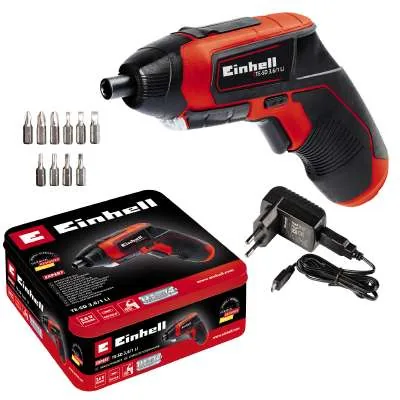Einhell Akku-Schrauber TE-SD 3.6/1 Li - Produktkategorie: Schrauber - Werkzeugaufnahme: 1/4'' Sechskant Bit Halter - Ausstattung: Mit Akku & Ladegerät - Set: Ja - Kapazität Wattstunden: 5.4 Wh - Akkusystem: Keine